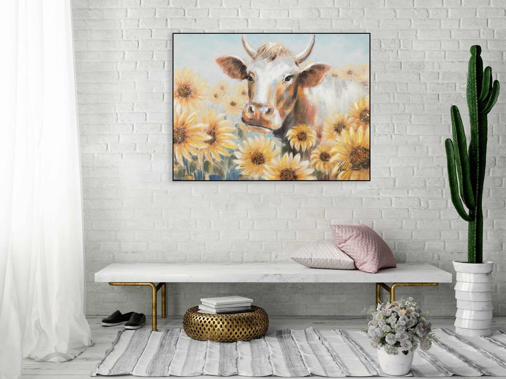 KUNSTLOFT Gemälde Harmonie der Natur cm, 100% 100x75 Wohnzimmer Wandbild HANDGEMALT Leinwandbild