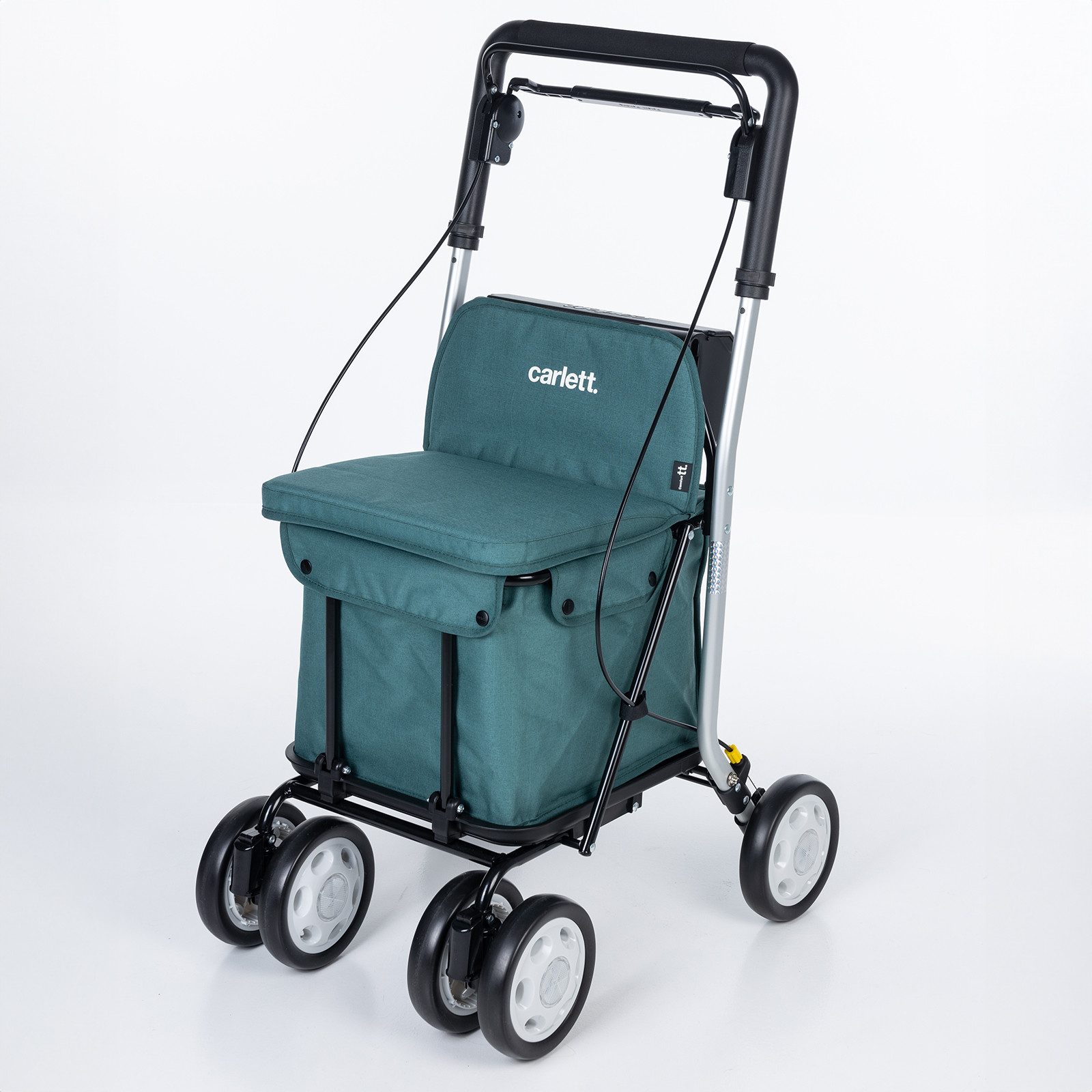 Carlett Einkaufstrolley Einkaufswagen Shopping Trolley Rollatoren für Senioren, Maximale Sitzbelastung 125 kg, 30L, Wasserdichte Tasche aus Polyester