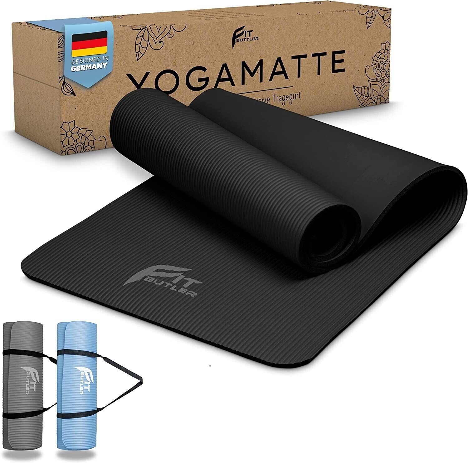 Yogamatte Yogamatte Gymnastikmatte rutschfest Yoga Matte Sportmatte schwarz