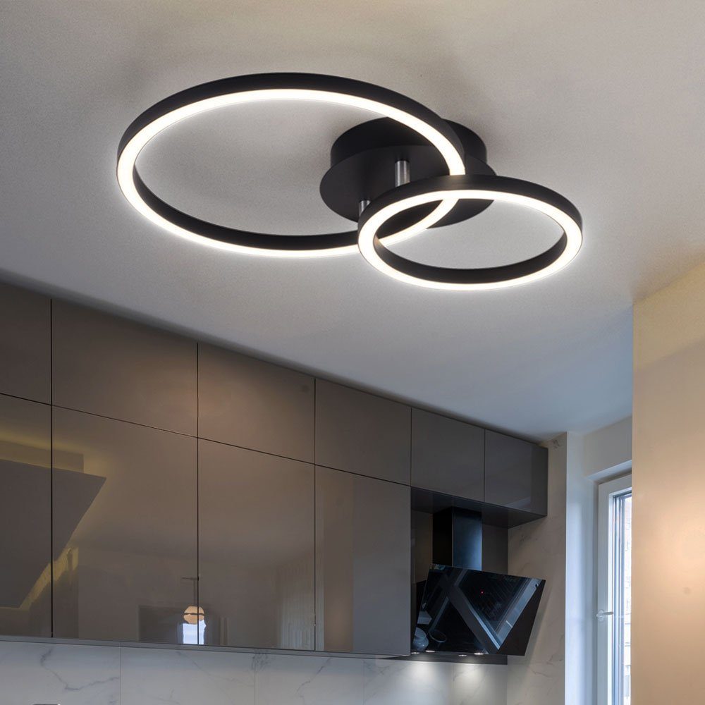 verbaut, Globo Deckenlampe Designleuchte Deckenleuchte Deckenleuchte, Rundleuchte Warmweiß, Wohnzimmer LED LED-Leuchtmittel fest