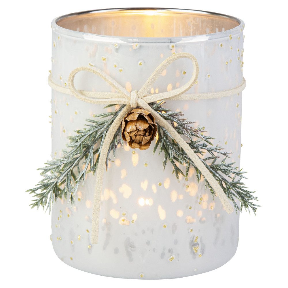 MICA Windlicht Windlicht - gefrostet - weiß - ca. 8 x 10 cm günstig online kaufen