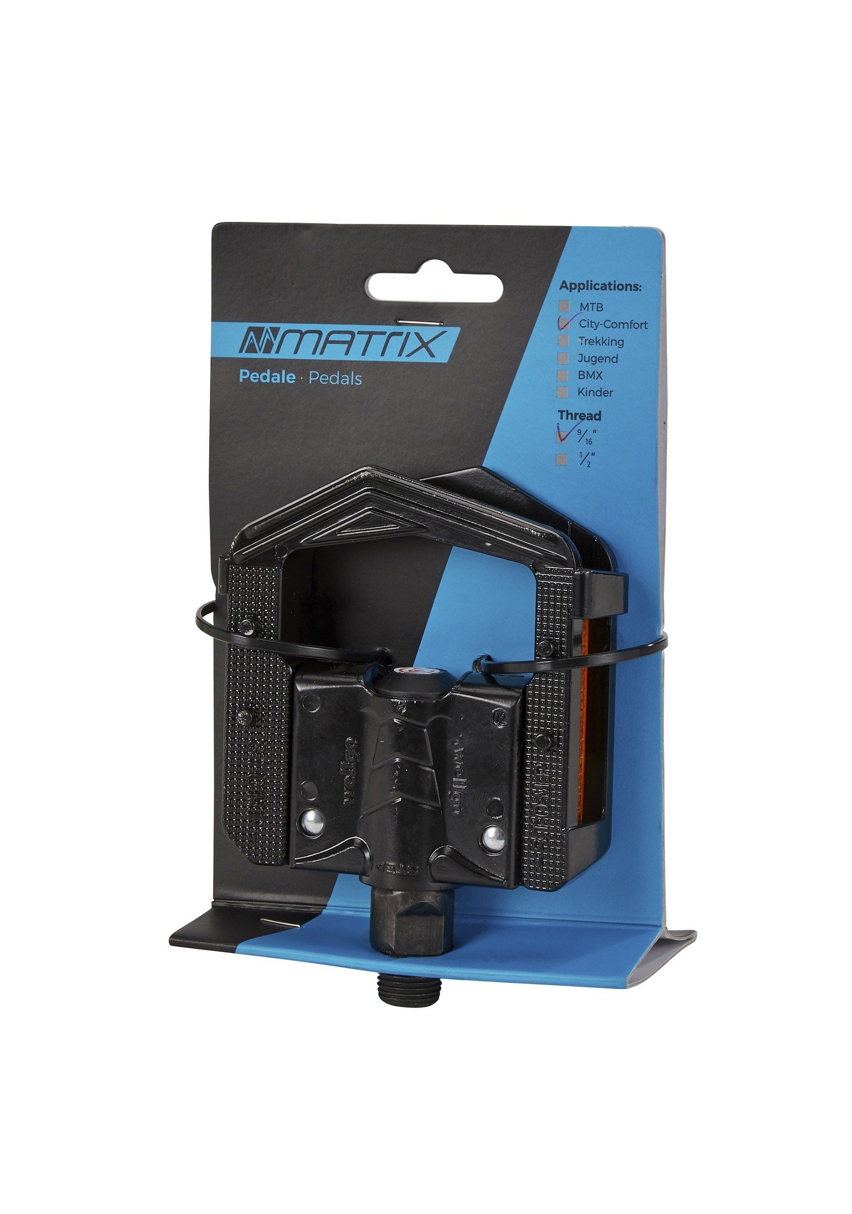 MATRIX Klickpedale PE74 Falt Pedal 9/16" Gewinde, schwarz