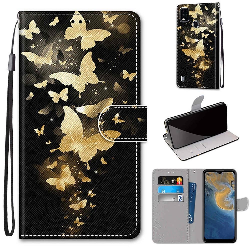 Wigento Handyhülle Für ZTE Blade A51 Kunstleder Handy Tasche Book Motiv 3 Schutz Hülle Case Cover Etui Neu