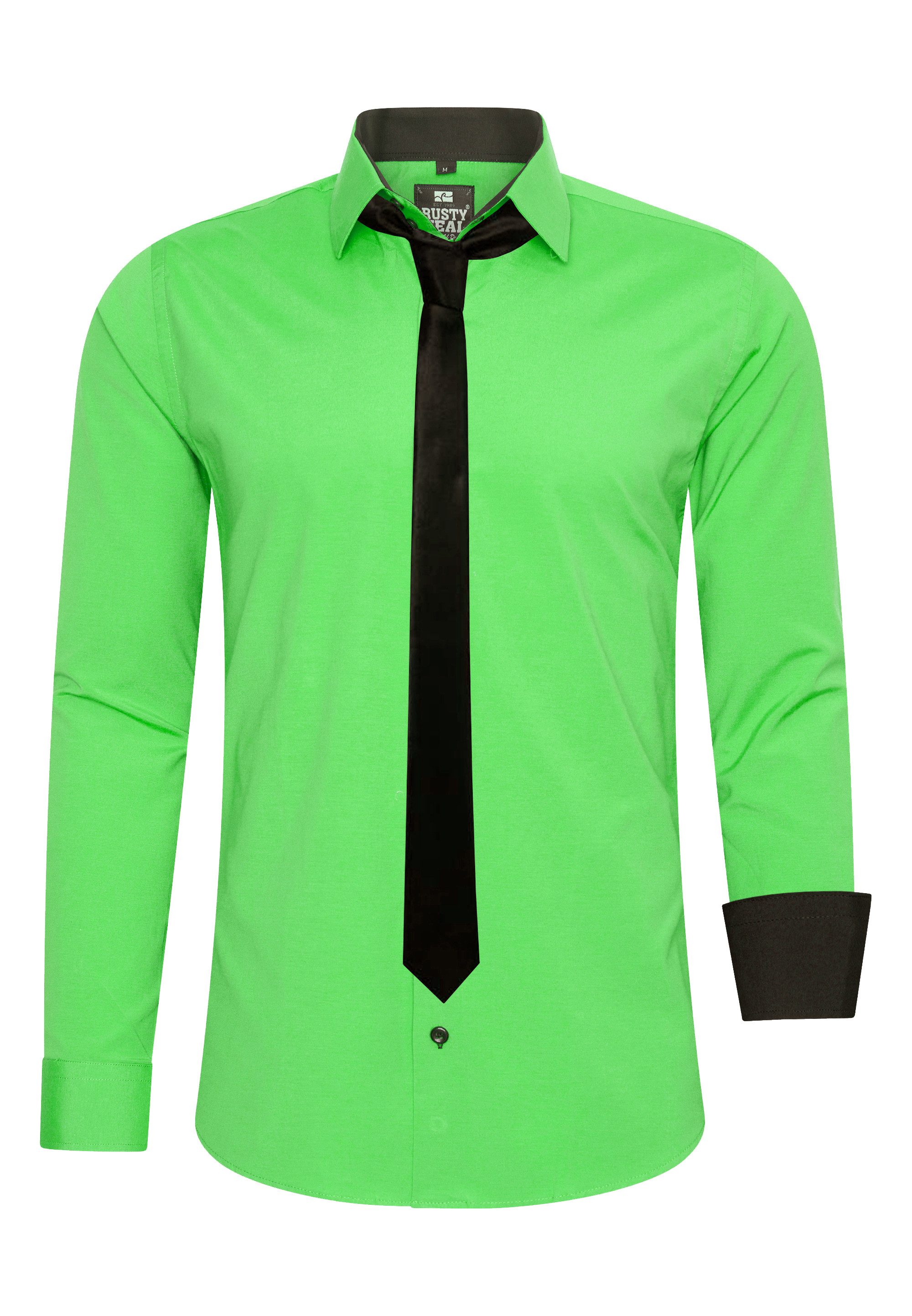 Rusty Neal Langarmhemd mit Krawatte günstig online kaufen