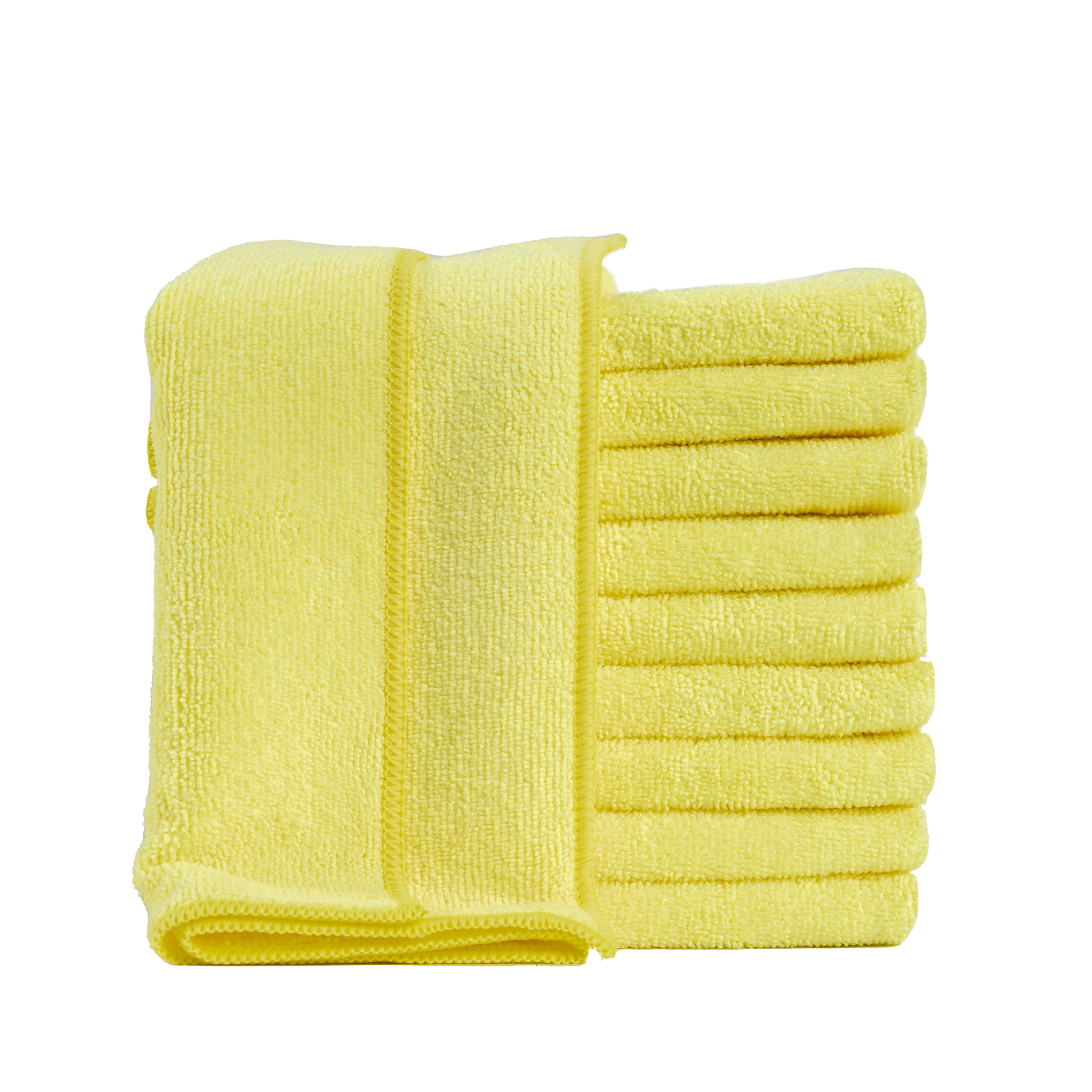 One Home Reinigungstücher (Mikrofaser, 40x40 cm, 5-tlg., Mikrofasertücher Putztücher Putzlappen) gelb