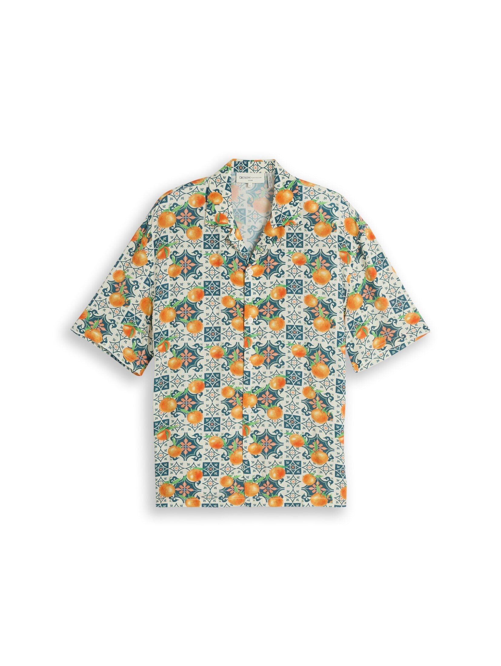 TOM TAILOR Denim Kurzarmhemd Blusen & Shirts Loose Fit Resort Kurzarmhemd mit Rückenprint