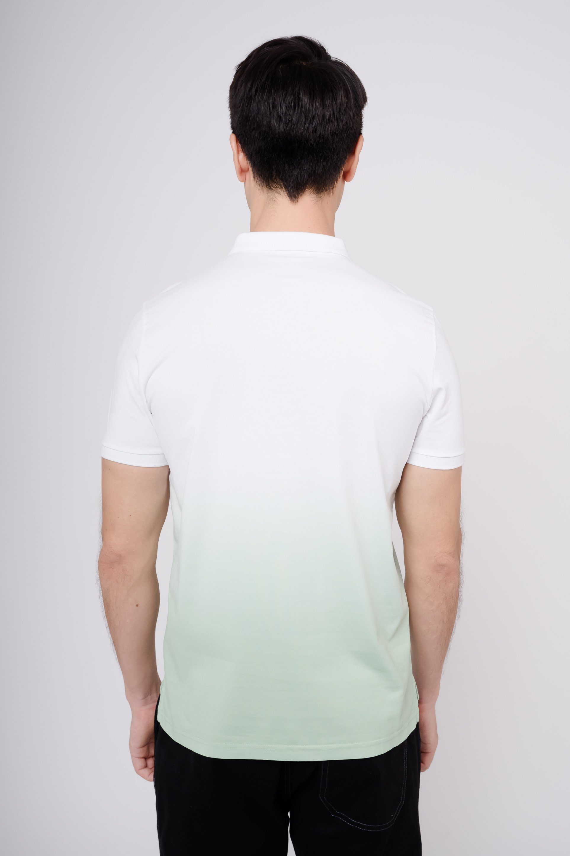 Dip grün-weiß GIORDANO Dye-Effekt Poloshirt mit