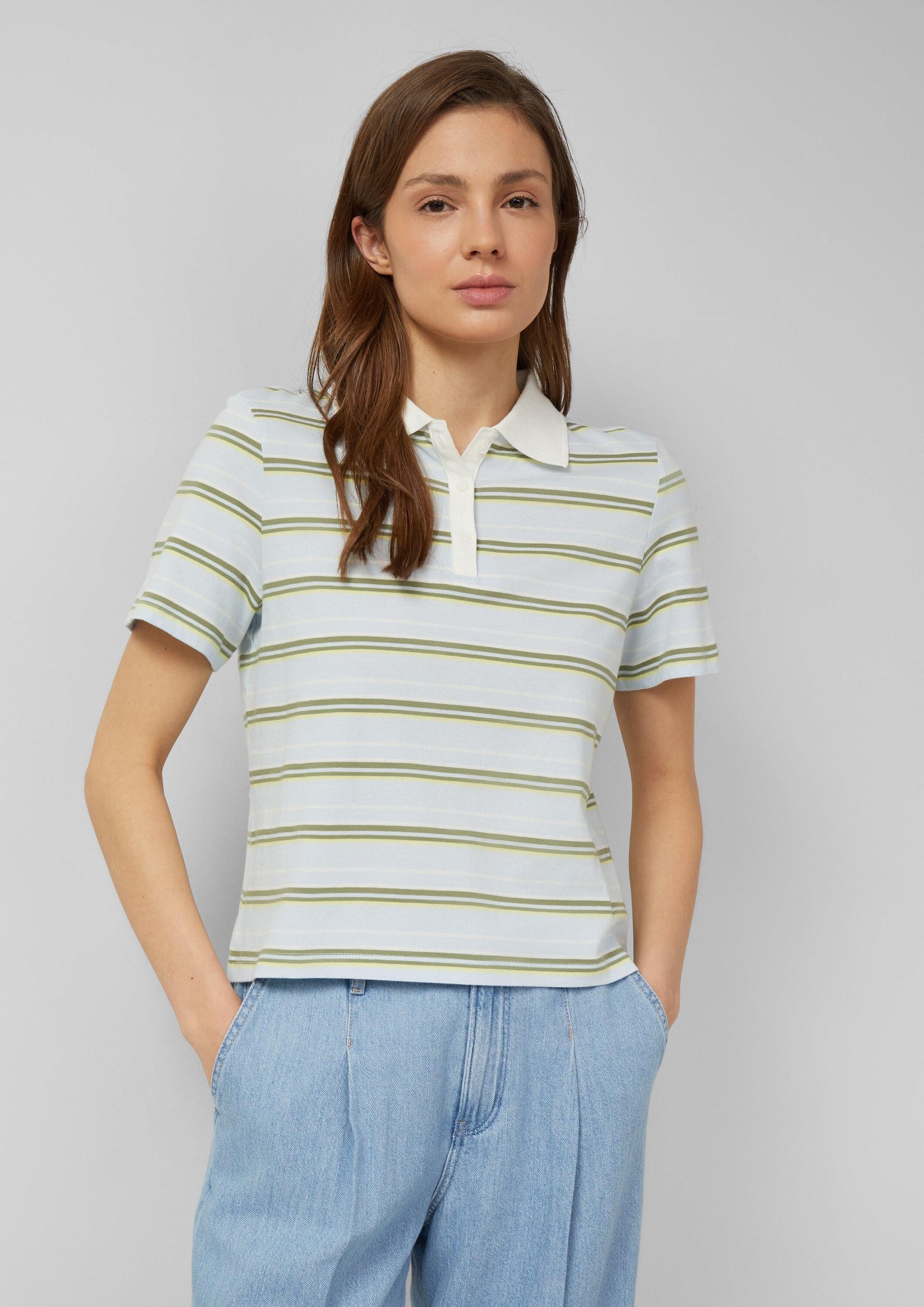 s.Oliver Kurzarmshirt Polo-Shirt Verkürztes Poloshirt im Slim Fit