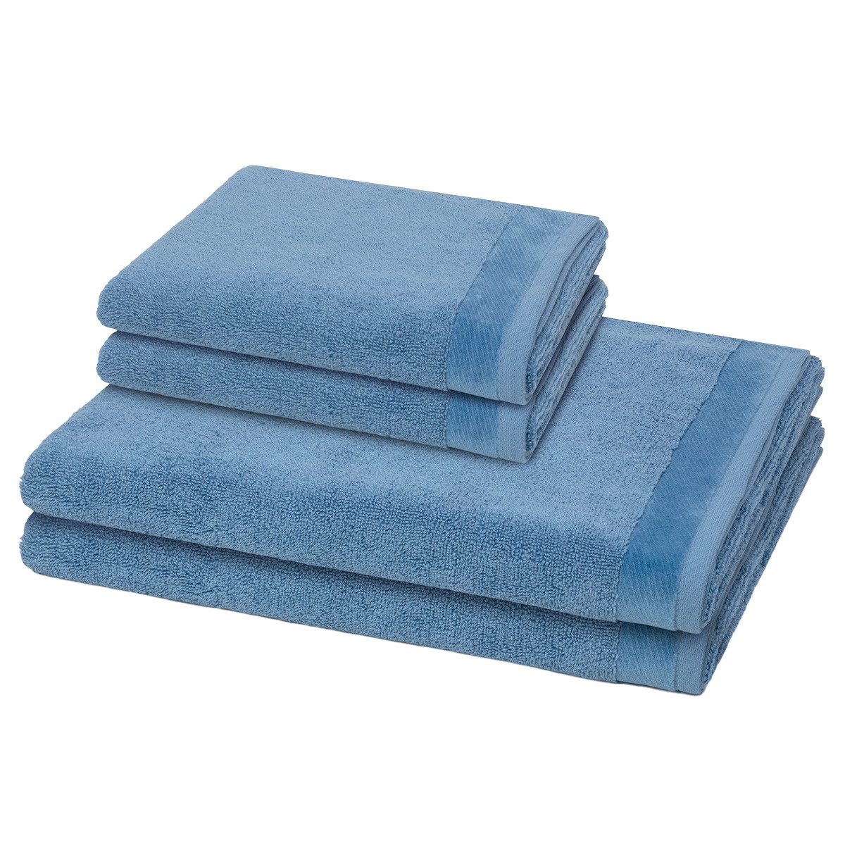 Möve Handtuch Set Premium, Walkfrottee (Spar-Set, 4-St), 2 X Handtuch 2 X Duschtuch im Set - Baumwolle - Saugstark