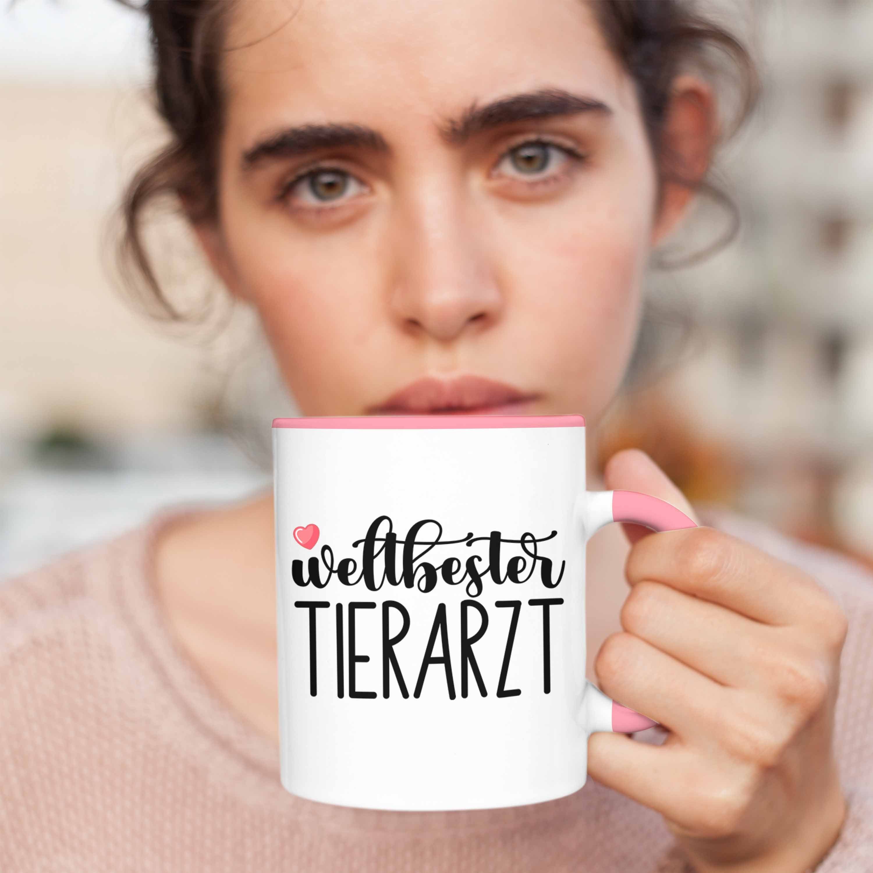 Veterinär Geschenk Tasse Trendation Tasse - Trendation Rosa Danke Bester Tierarzt Dankeschön Geschenkideen