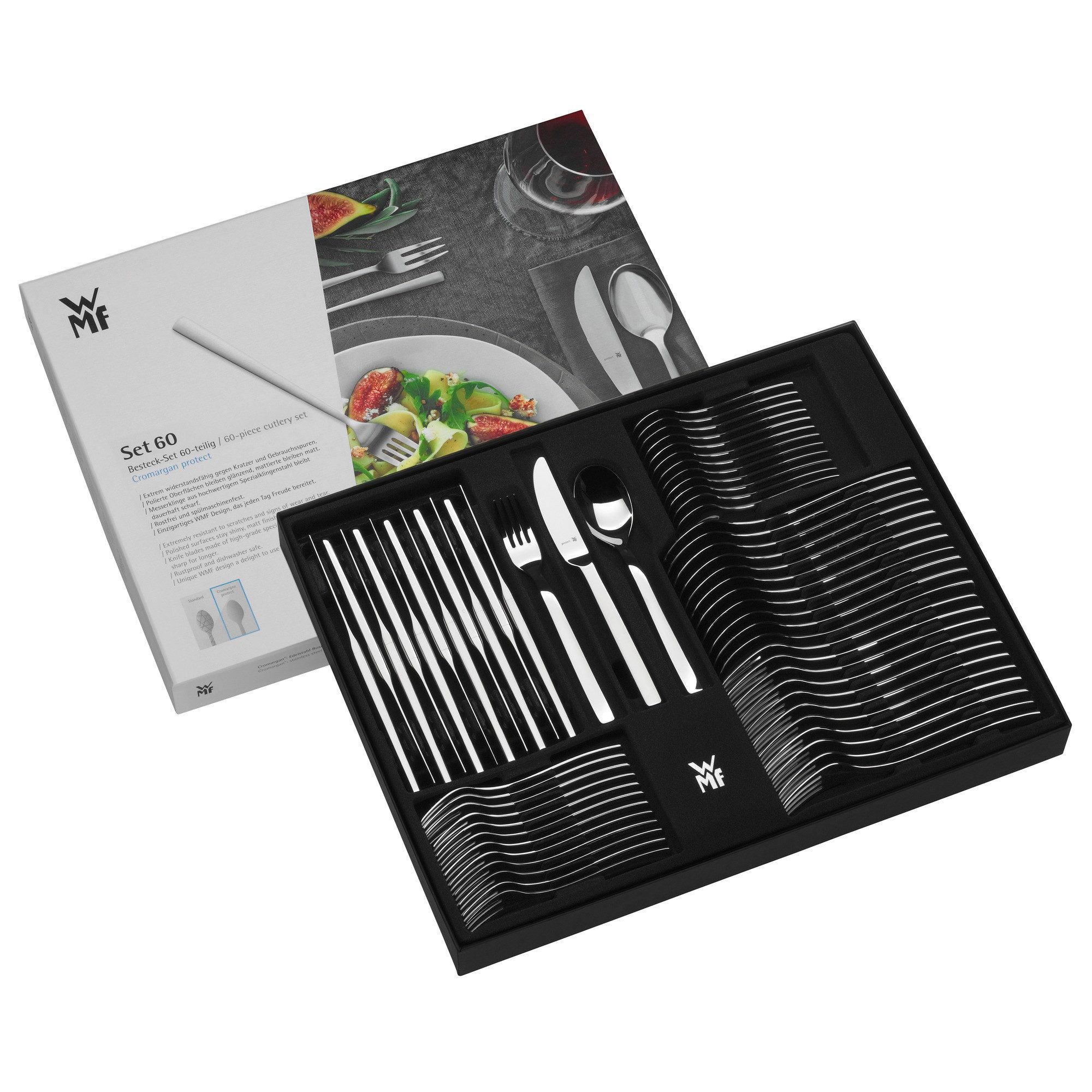 WMF Besteck-Set Philadelphia Besteck-Set, 60-teilig, Cromargan® (60-tlg), Cromargan® Edelstahl rostfrei 18/10