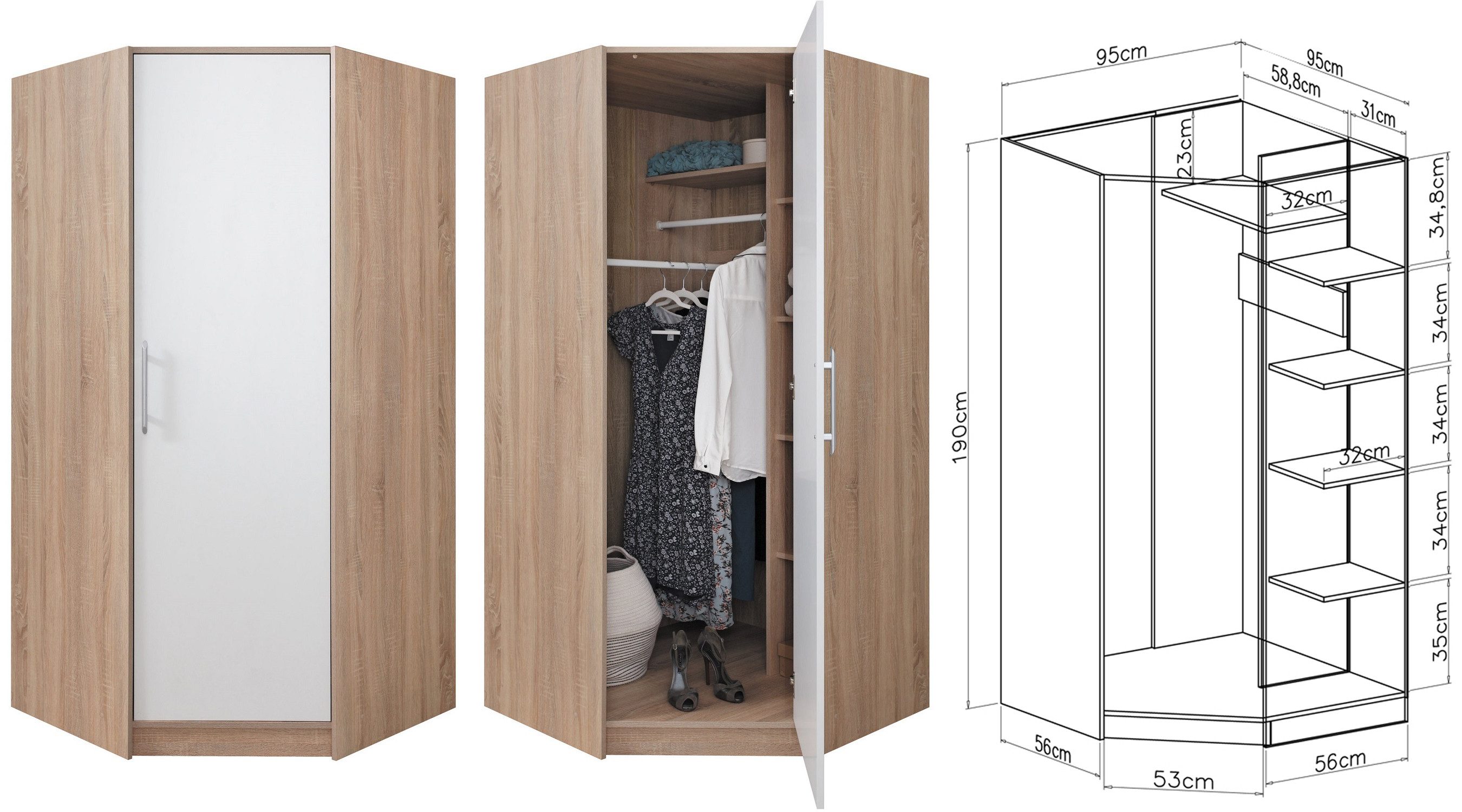 Marmex Möbel Eckkleiderschrank SMART 4 Eckschrank günstig online kaufen
