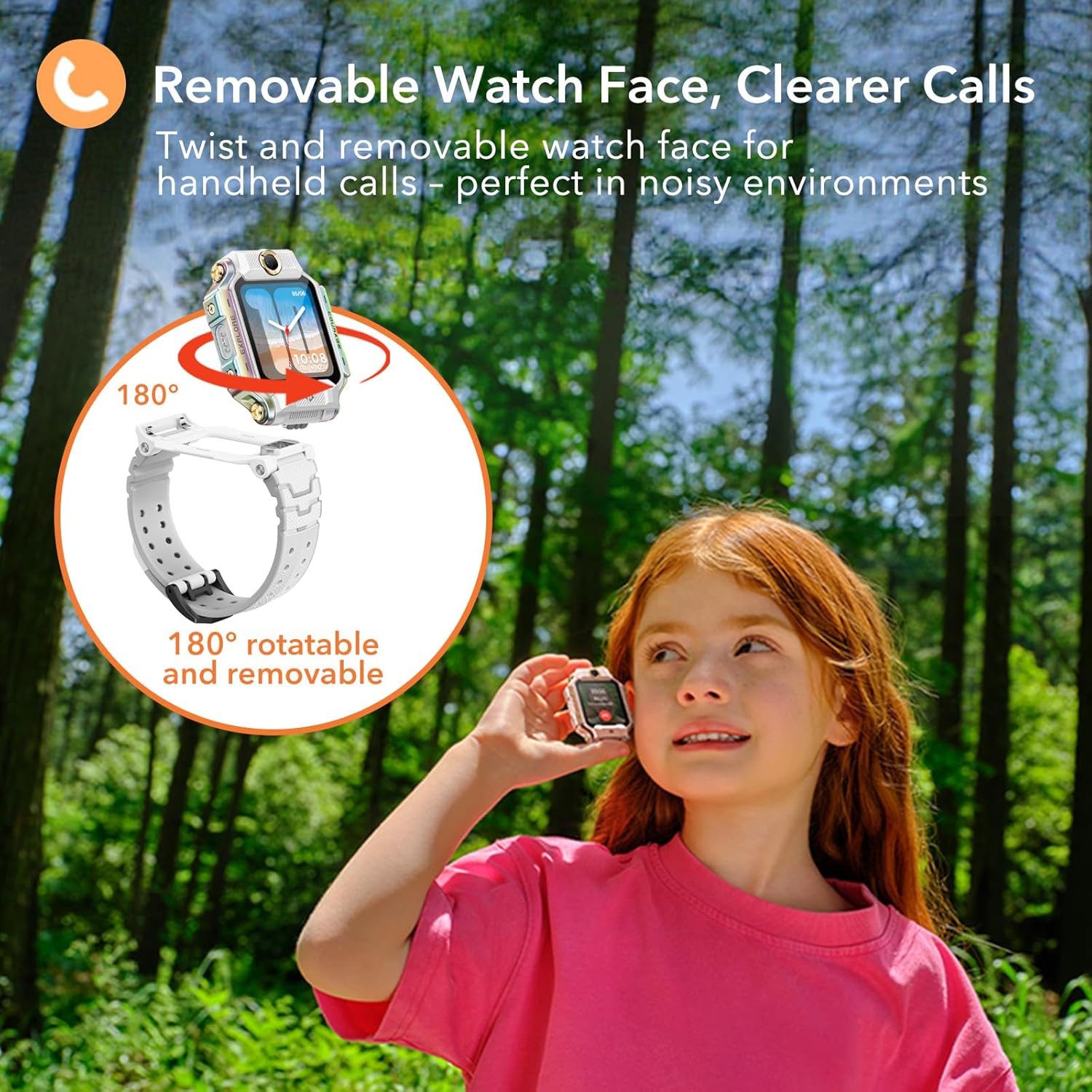 imoo X10 Blanc Smartwatch (2,5 cm, sim-karte), Kinder Smartwatch mit Tauchfähigkeit