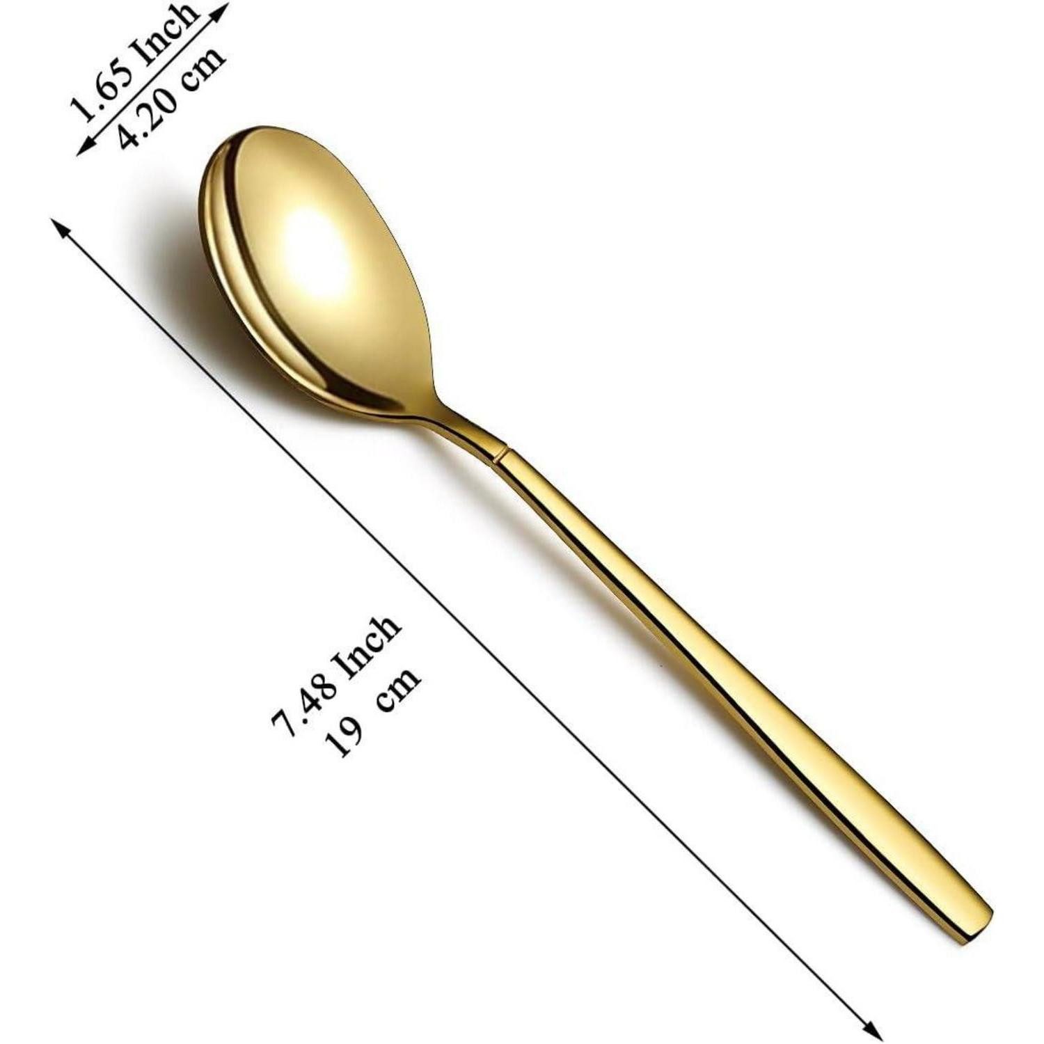 LuxusKollektion Besteck-Set Suppenlöffel Gold Titanvergoldet 12er Spülmaschinenfest 3. Gold