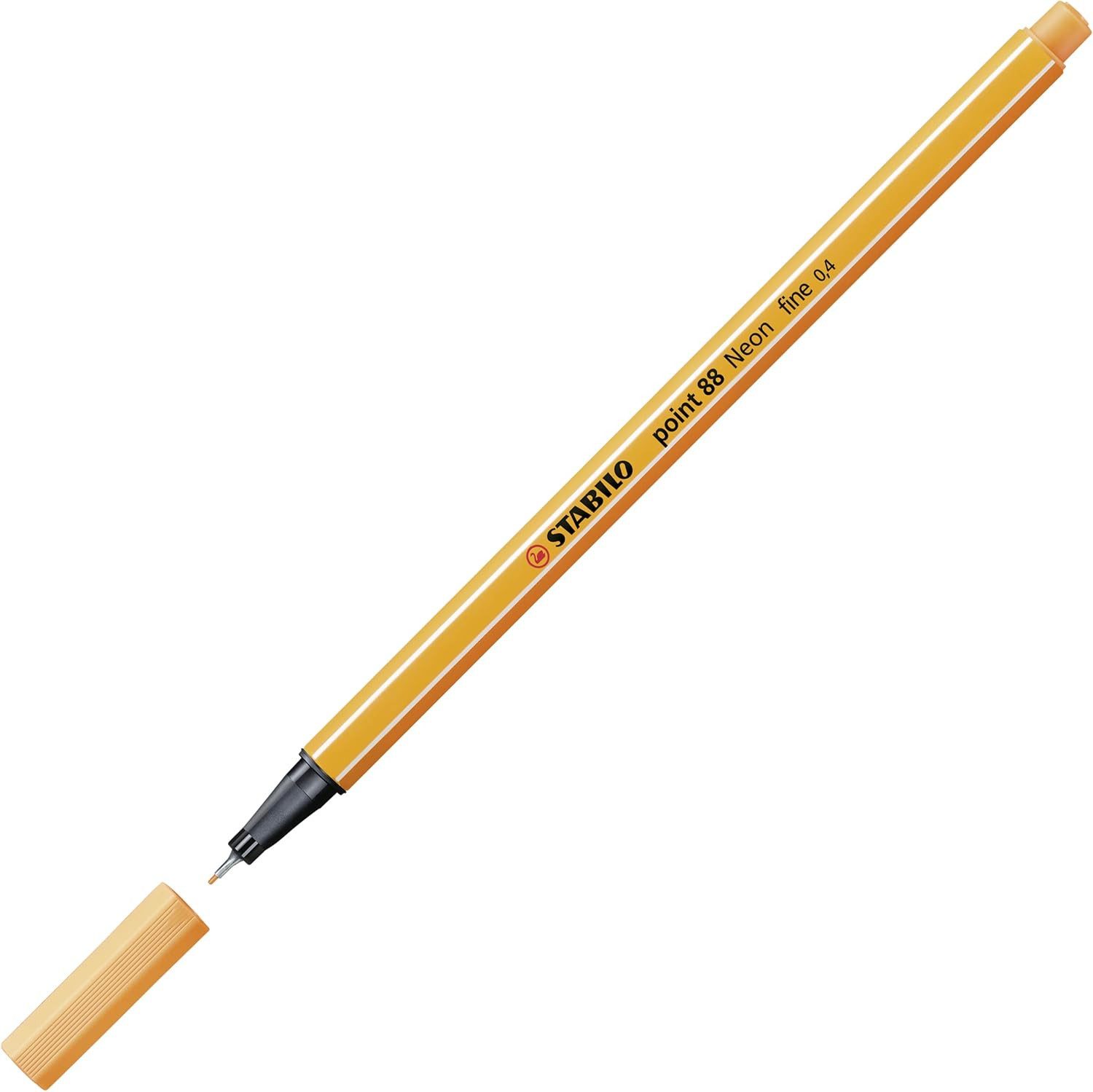 STABILO Filzstift STABILO point 88 Fineliner - Neonorange - Präzise Linienführung für Pr