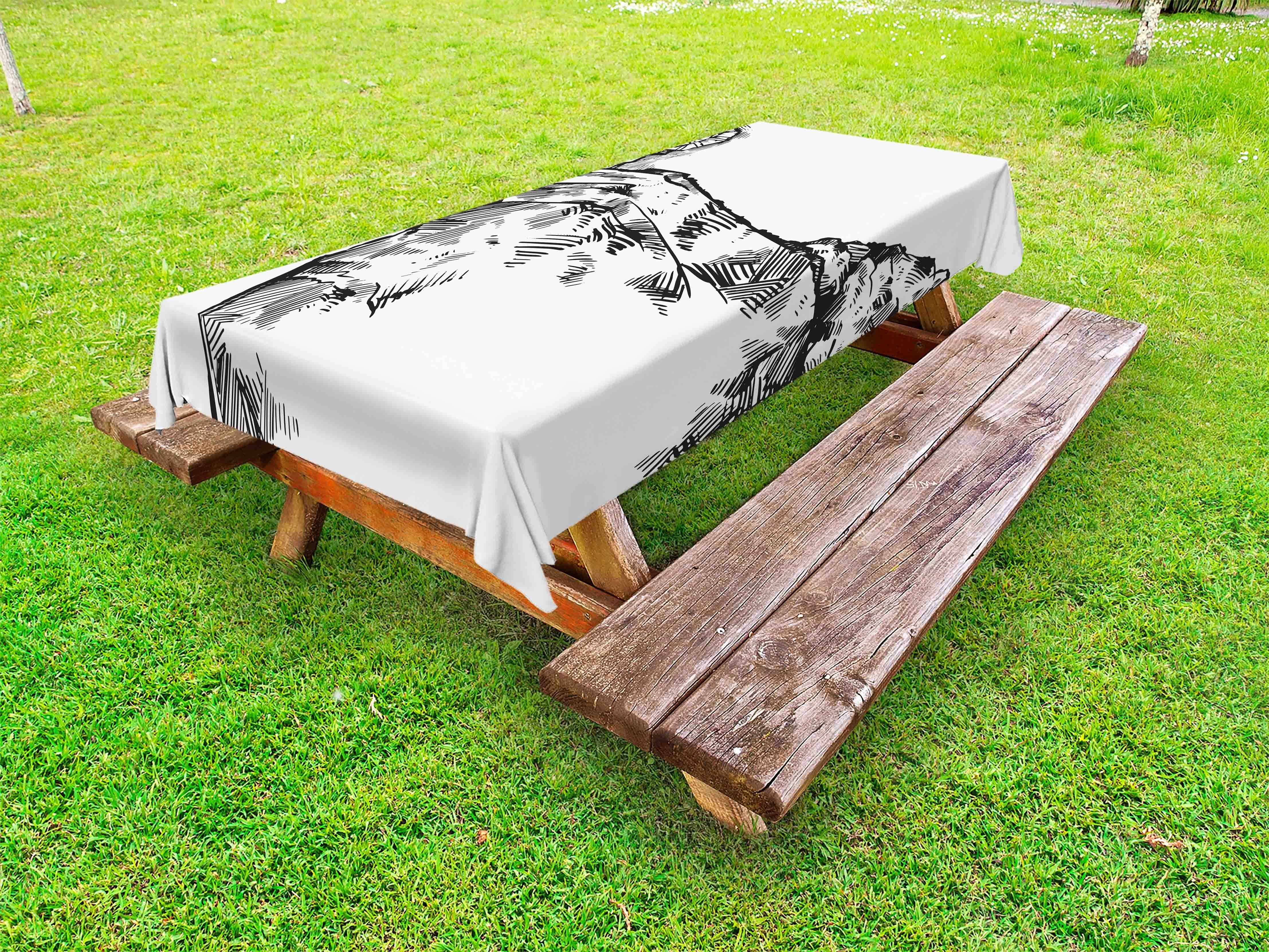 Großer Rabatt auf neue Produkte Abakuhaus Tischdecke dekorative Löwe Picknick-Tischdecke, High waschbare Tier Sketchy Cliff auf