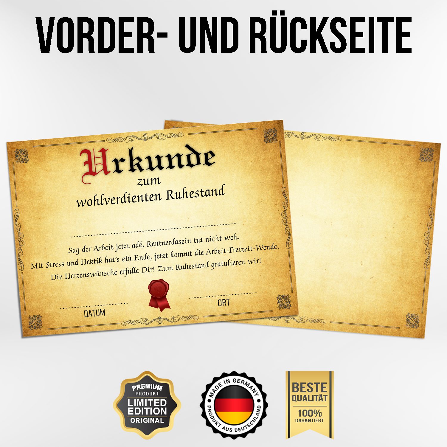 Tigerlino Poster Ruhestand Urkunde Geschenk zur günstig online kaufen