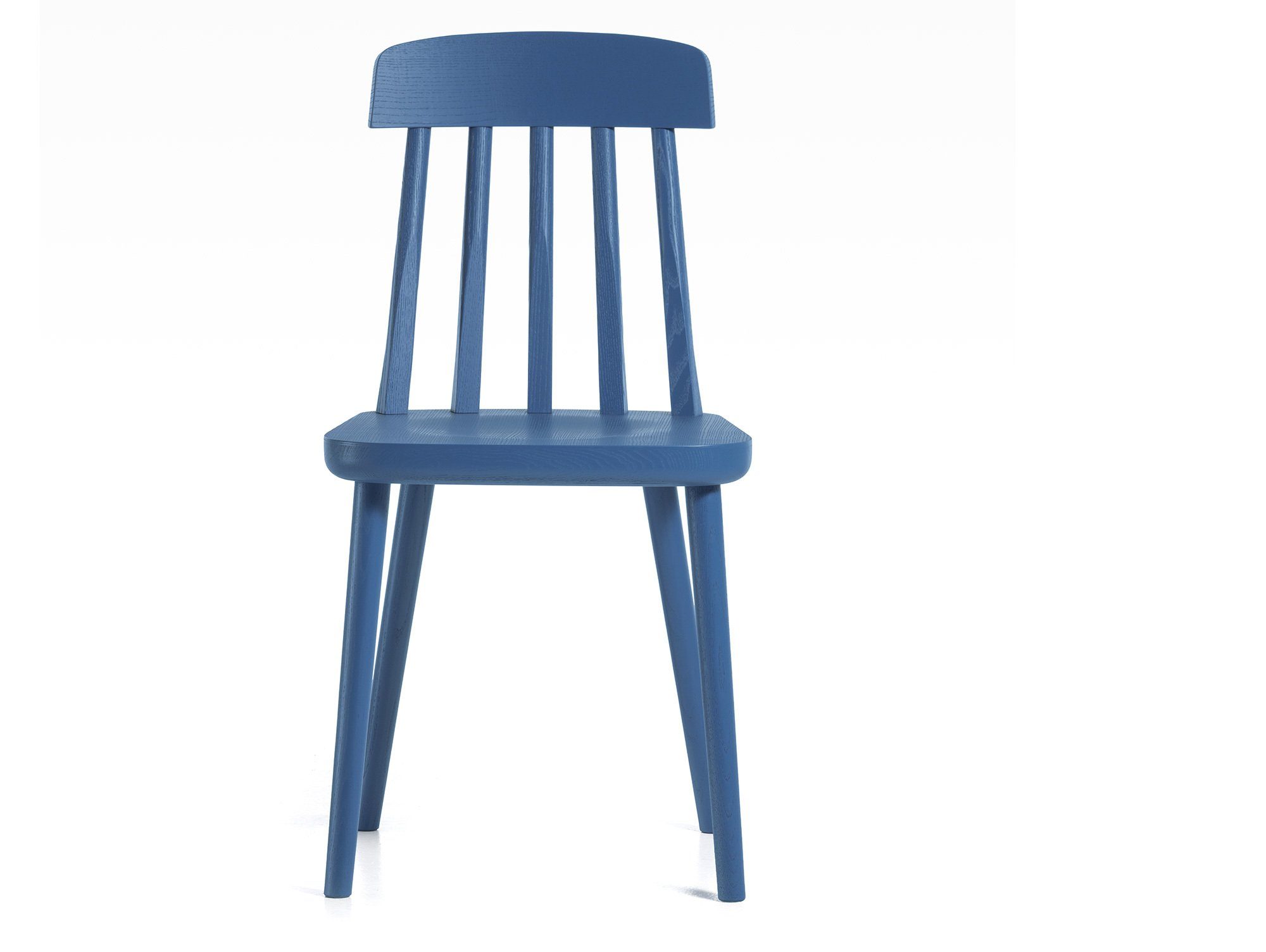 Moebel-Eins Esszimmerstuhl, Holzstuhl, CAMI Material lackiert blau Esche Massivholz,