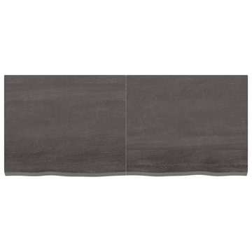 furnicato Tischplatte Dunkelbraun 120x50x(2-4)cm Massivholz Eiche