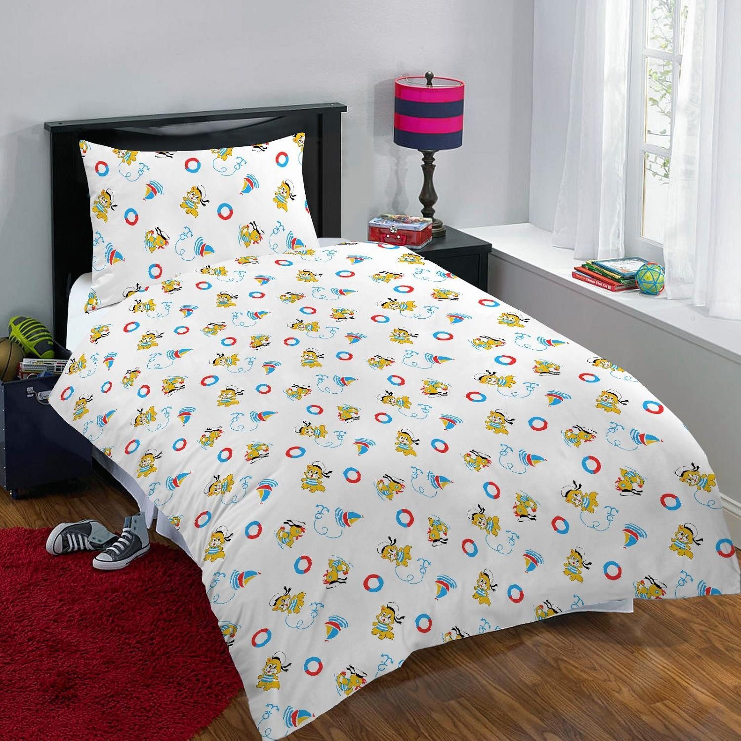 EXKLUSIV HEIMTEXTIL Bettwäsche Kinder Bettwäsche PAUL Baumwolle 2 teilig Reißverschluss Ente Katze, Baumwolle, 2 teilig, Tiermotiv