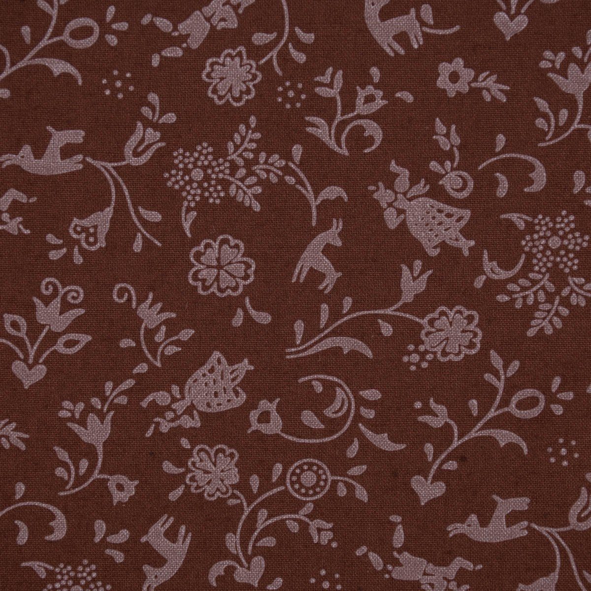 SCHÖNER LEBEN. Stoff Baumwollstoff Meterware Trachten Blumen Tänzer Gämse braun 1,50m