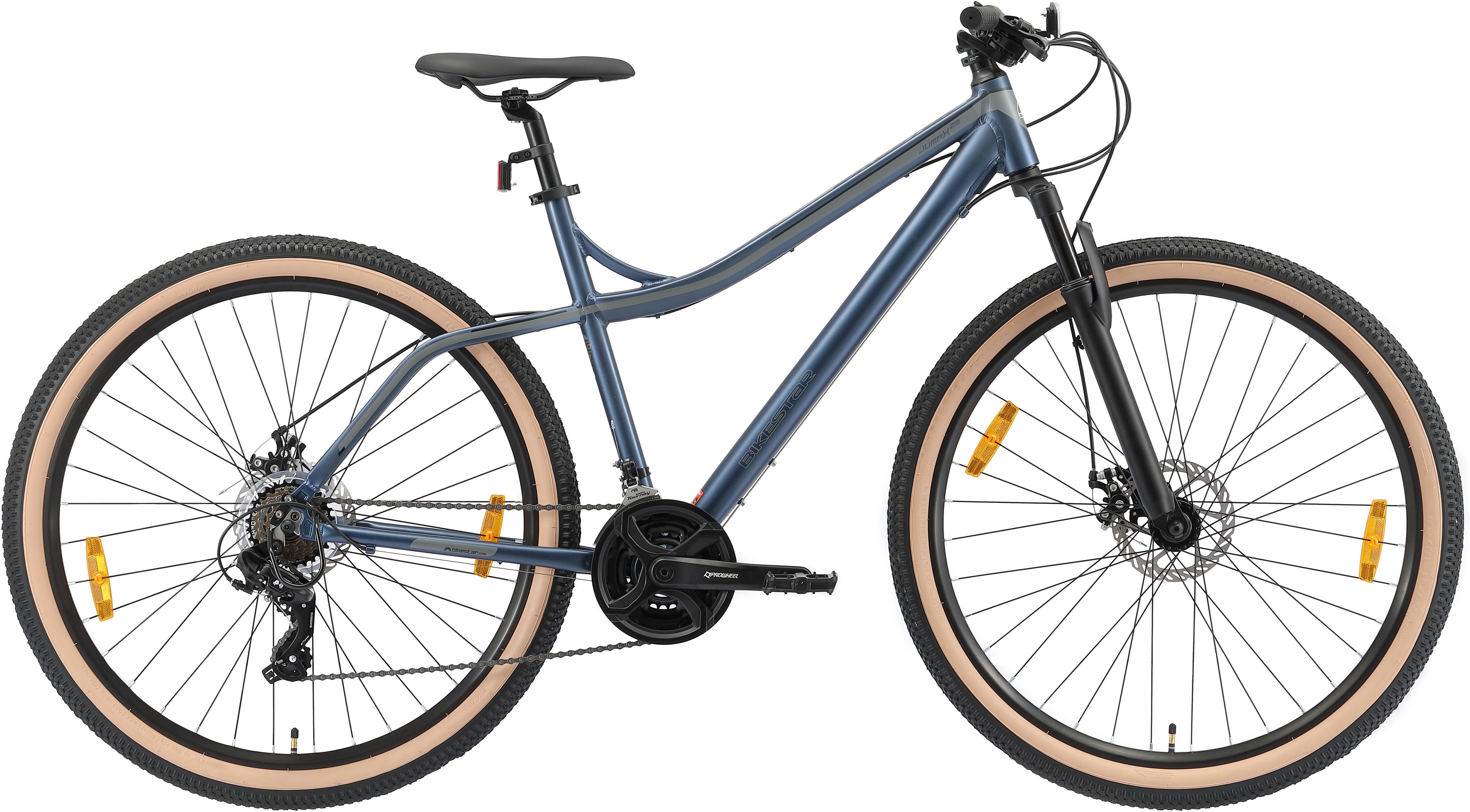 Bikestar Mountainbike, 21 Gang Shimano RD-TY300 Schaltwerk, Kettenschaltung, für Damen und Herren, Kettenschaltung