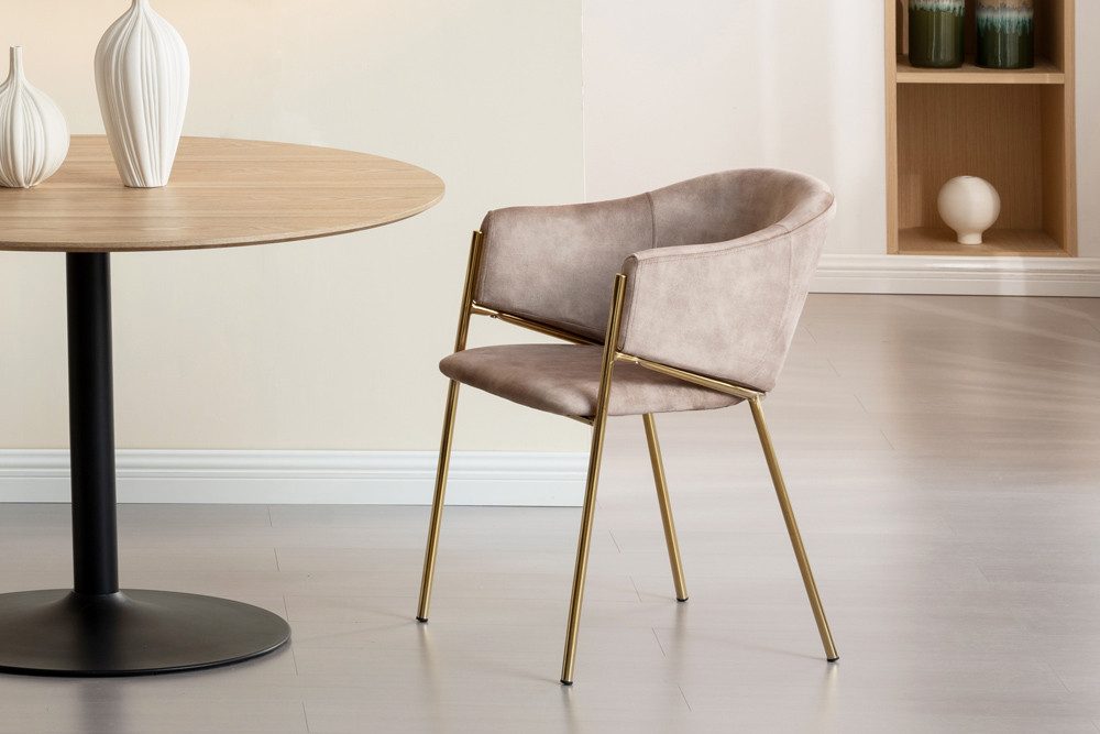 riess-ambiente Esszimmerstuhl NOBLESSE champagner beige/gold - günstig online kaufen