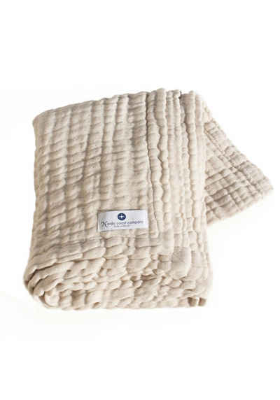 Babydecke, Nordic Coast Company, Musselin Decke Premium 4 in 1 Baby Krabbeldecke Natur Weiß 100% Baumwolle Mulltuch Babydecke Pucktuch Spucktuch Hochwertige Qualität