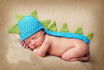 Matissa & Dad Neugeborenen-Geschenkset »Baby Fotoshooting Strick Dinosaurier«