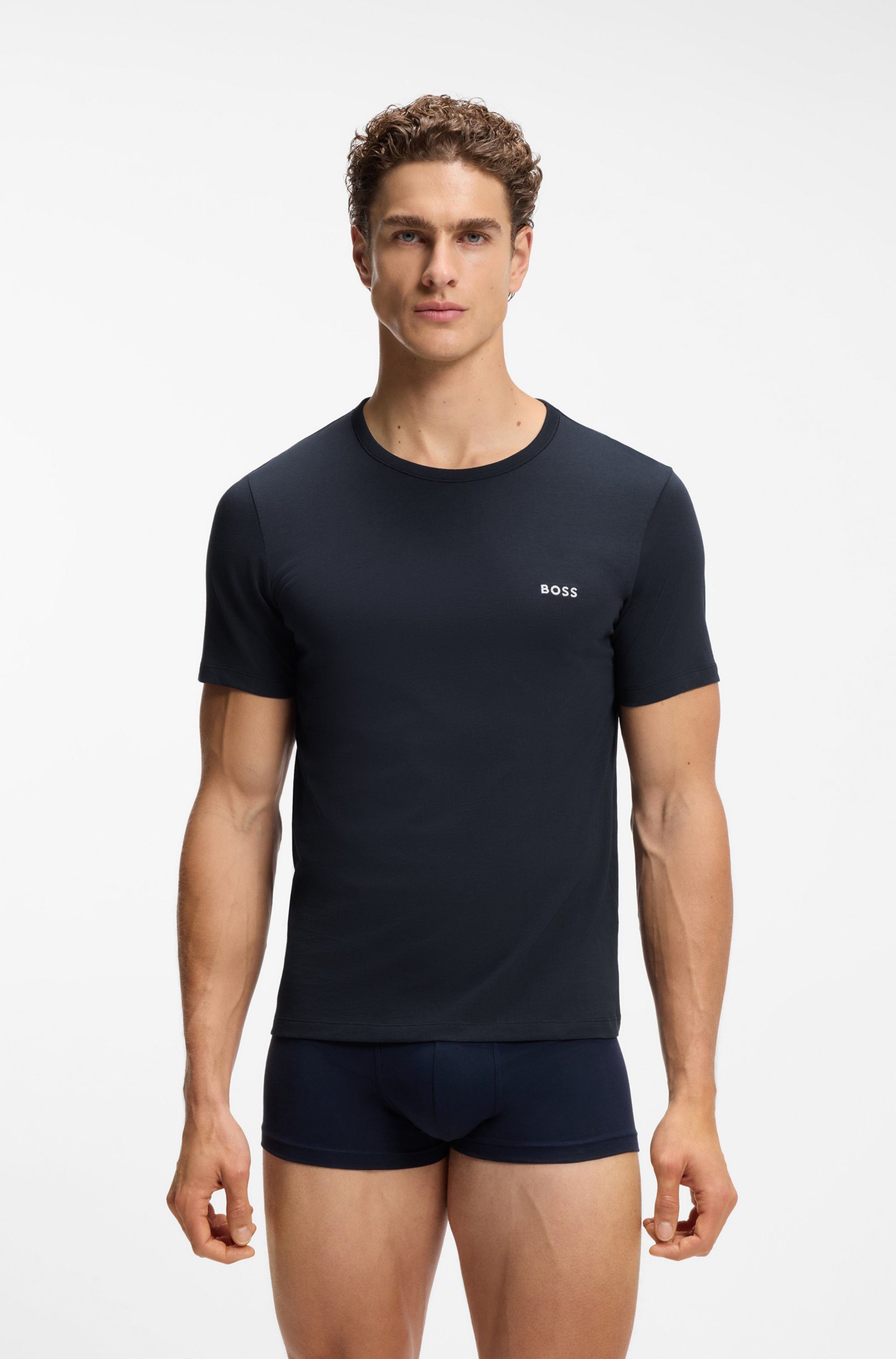 BOSS T-Shirt TShirtRN 3P Classic (3-tlg) mit Logostickerei