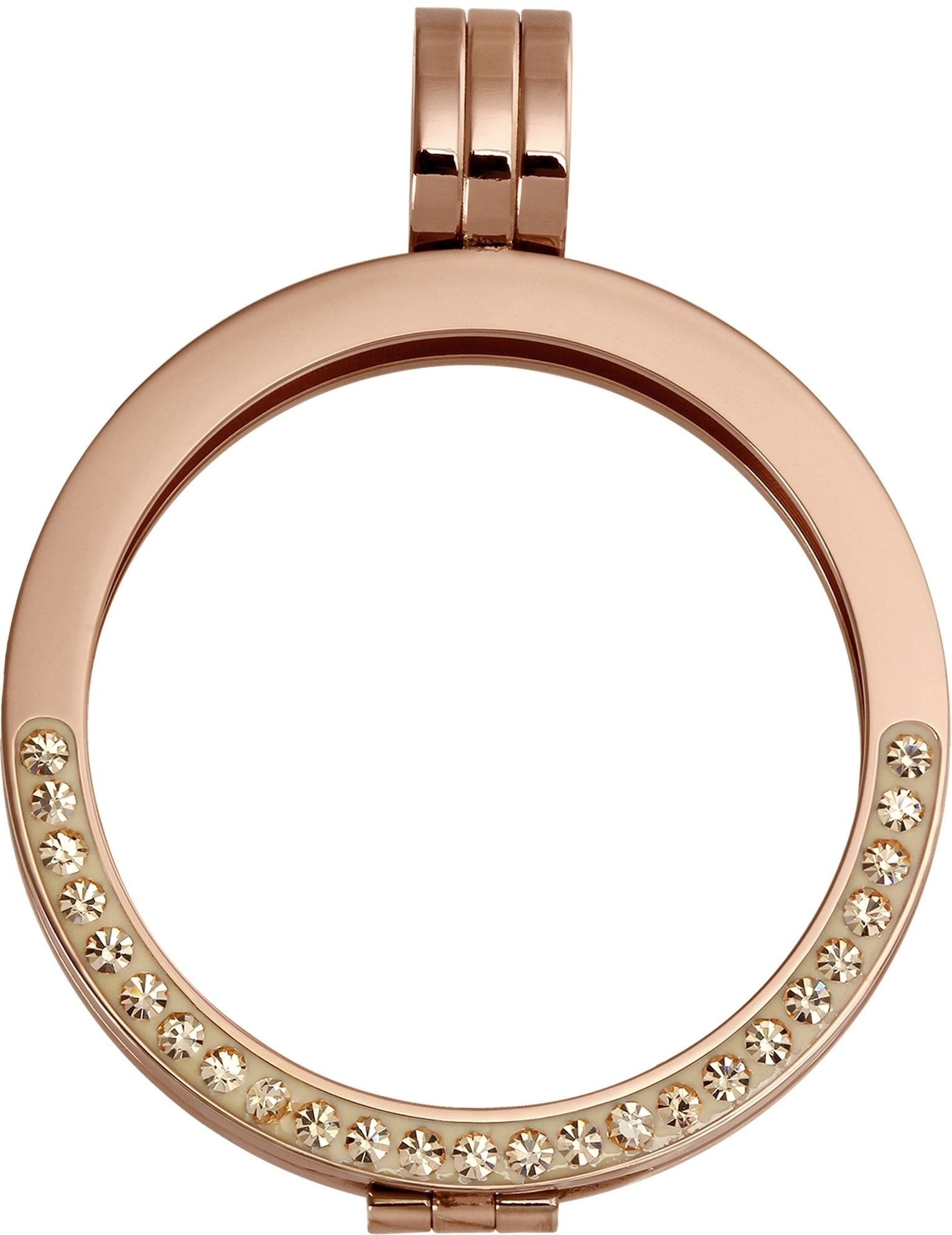 Amello Kettenanhänger Amello Kettenanhänger Coinfassung Zirkonia, Coin Fassung Edelstahl (Stainless Steel), vergoldet (Roségold 333), Fa