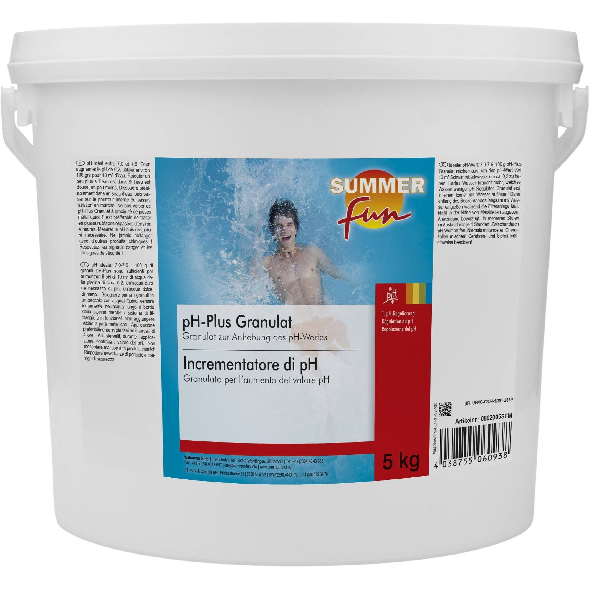 SUMMER FUN Poolpflege Summer Fun - pH-Plus Granulat, 5 kg
