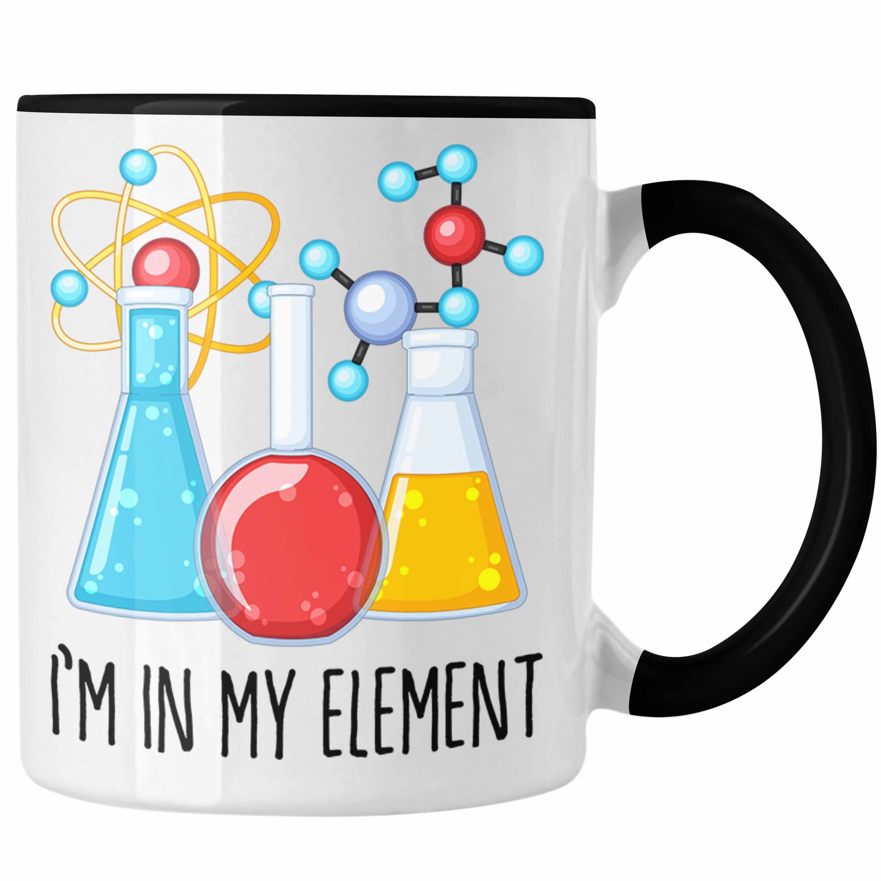 Trendation Tasse Chemiker Tasse Geschenk Im In My Element Kaffeetasse Chemie Student Le Schwarz