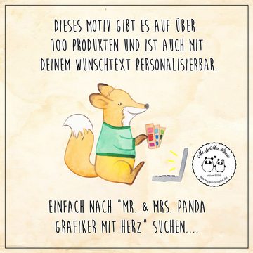 Mr. & Mrs. Panda Tragetasche Grafiker Herz - Transparent - Geschenk, Beutel, Grafikdesigner, Beute (1-tlg), Cross Stitching Griffe