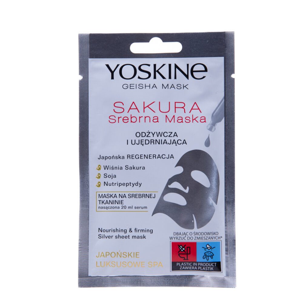 Yoskine Körperpflegemittel, Geisha Sakura, straffende Tuchmaske, Gesicht, 20 ml