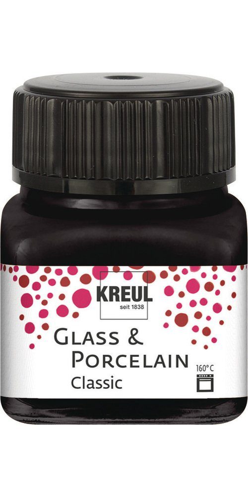 Kreul Bastelfarbe Glass & Porcelain Classic, 20 ml Schwarz