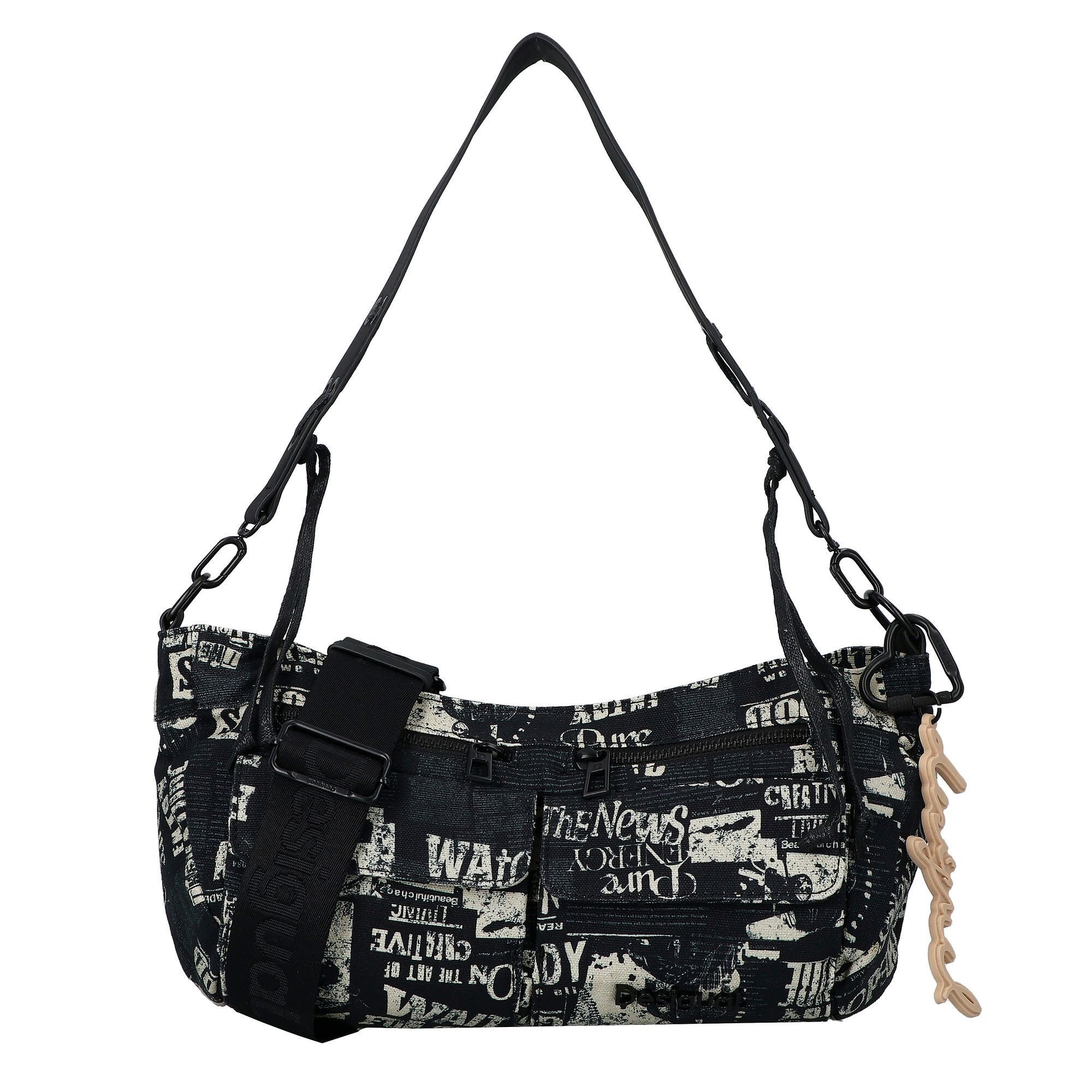 Desigual Schultertasche Newspaper, Polyurethan