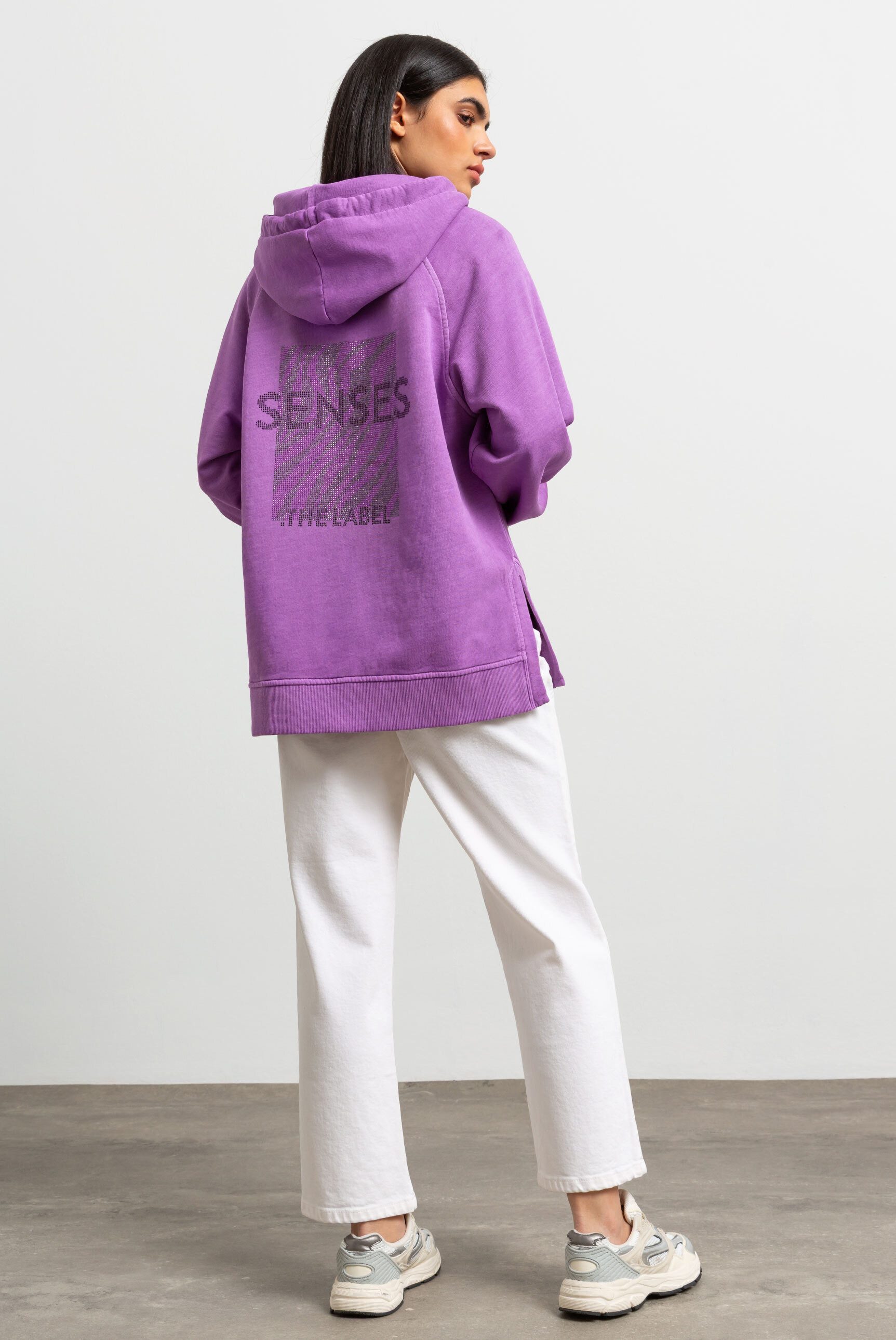 SENSES.THE LABEL Kapuzensweatshirt mit Seitenschlitze