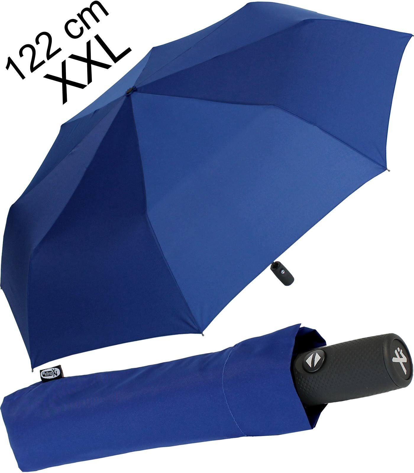 iX-brella Taschenregenschirm XXL Damen-Herren Schirm 122cm mit Auf-Zu-Automatik, sehr großer Taschenschirm für Zwei