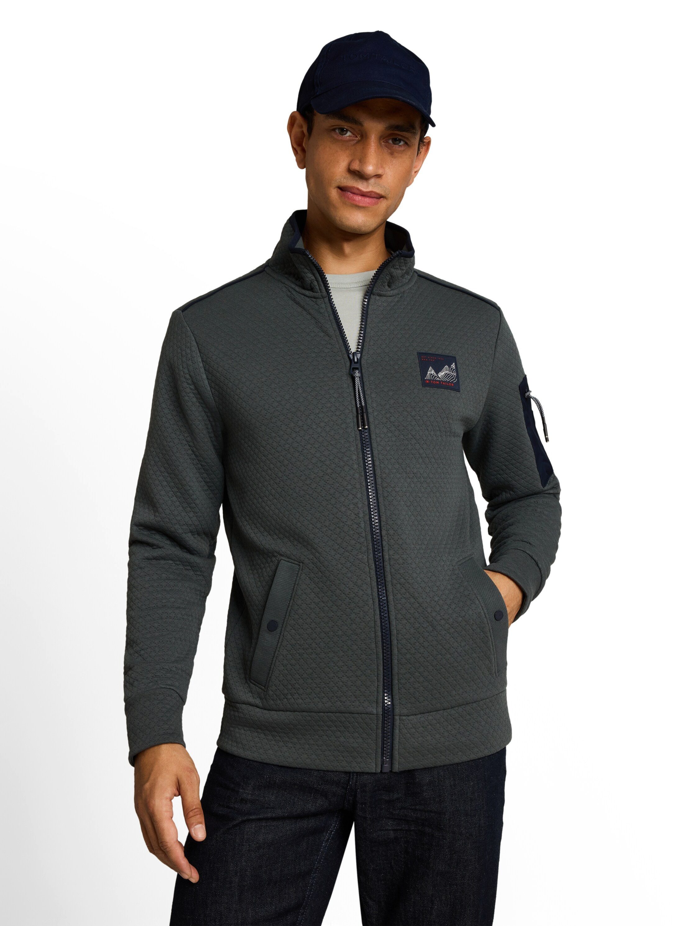 TOM TAILOR Sweatjacke Praktischer Stehkragen mit Reißverschluss / Sportiver Look