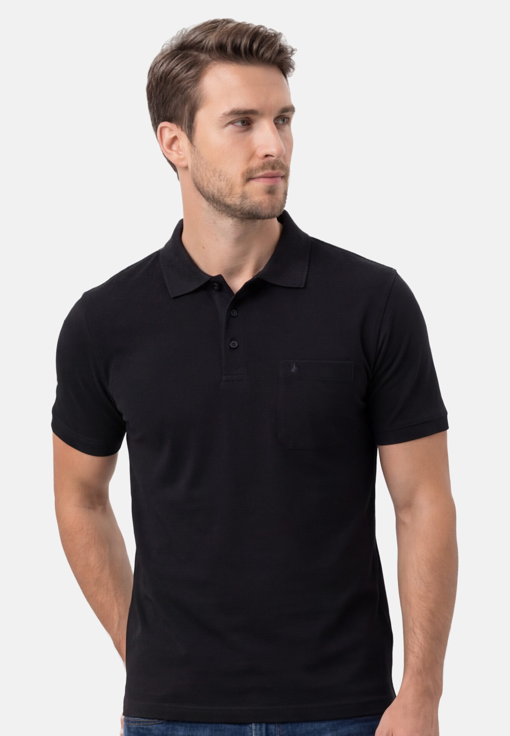 RAGMAN Poloshirt Basic (1-tlg) Poloshirt - Baumwolle - Atmungsaktiv - Klassischer Look