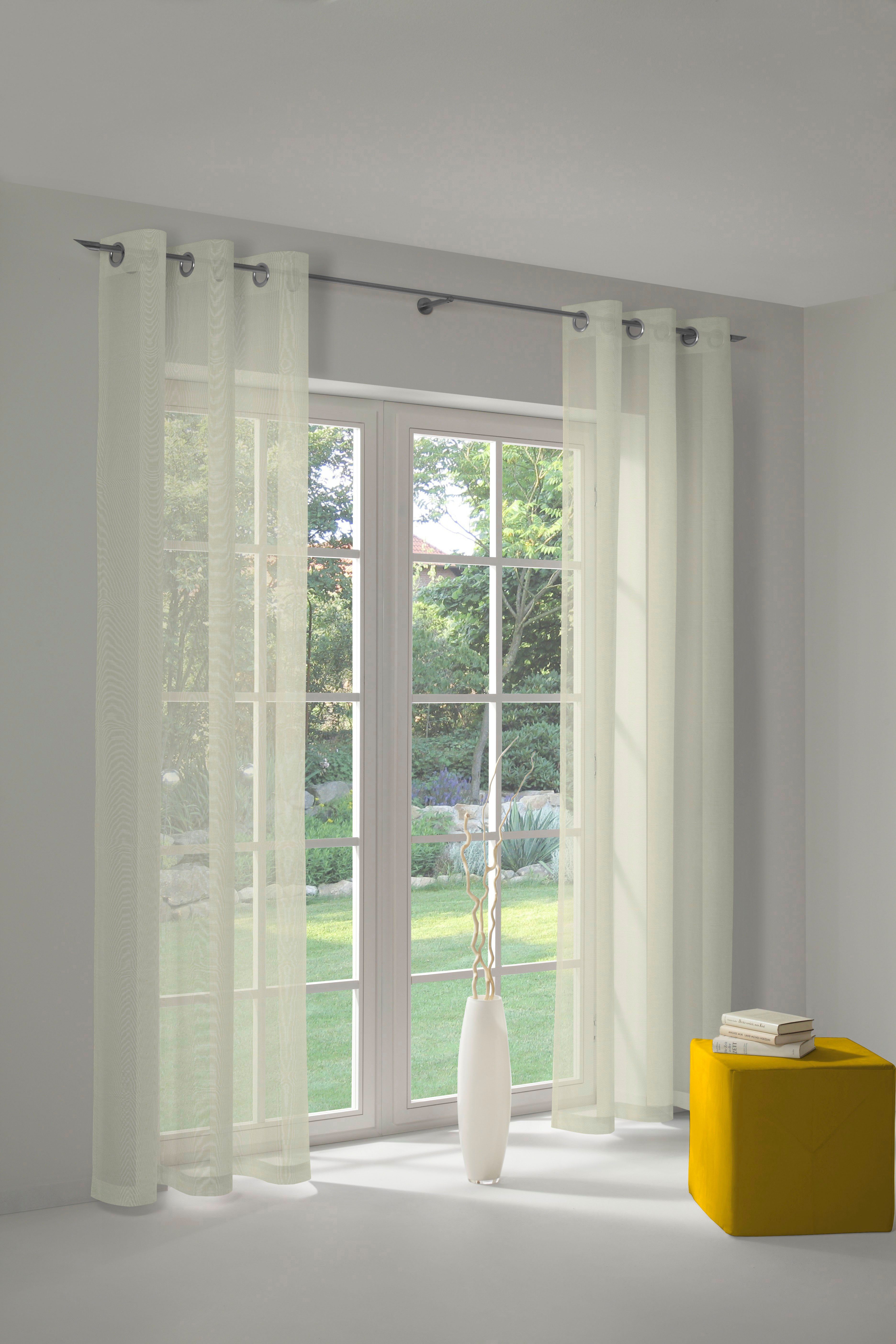 Wirth Vorhang Bettina (1 St), Ösen, halbtransparent, Store