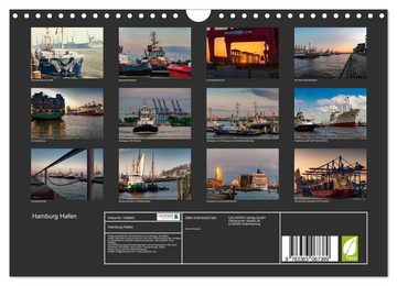 CALVENDO Wandkalender Hamburg Hafen (Wandkalender 2024 DIN A4 quer), CALVENDO Monatskalender