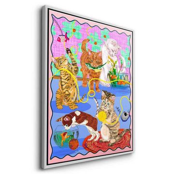 DOTCOMCANVAS® Leinwandbild Kitten Playground, Leinwandbild Kitten Playground Katzen spielen bunt Wandbild