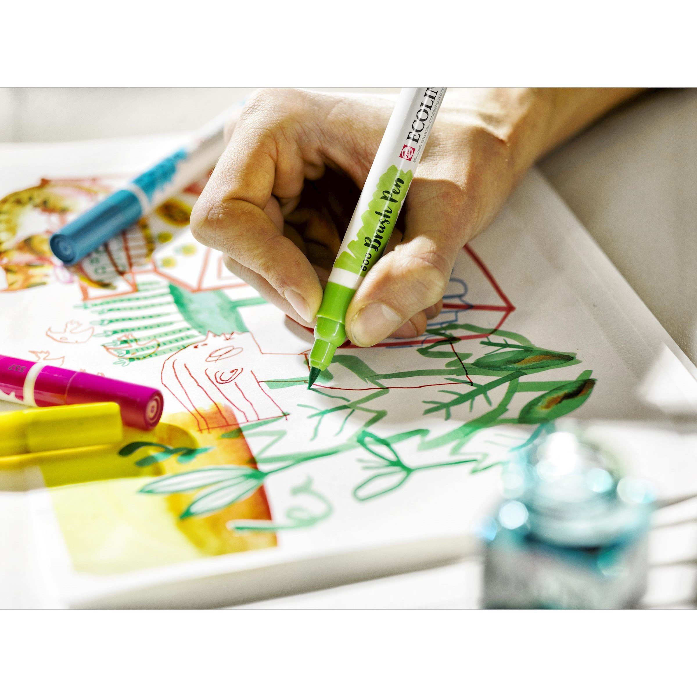 Talens Aquarellstifte ECOLINE Brushpen Set 30 verschiedene Farben, (30-tlg)