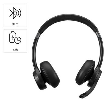 Hama Bluetooth Headset (mit Mikrofon, kabellos, On Ear, für PC, Handy) PC-Headset (Freisprechfunktion, Stummschaltung)
