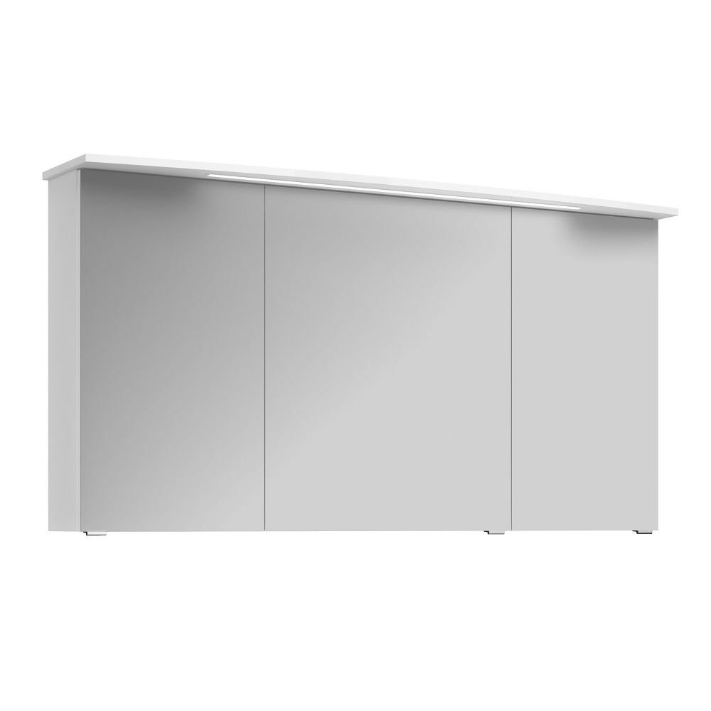 Lomadox Spiegelschrank FES-4010-66 Badezimmer mit Korpus in weiß glänzend inkl. LED - : 142/72/27cm