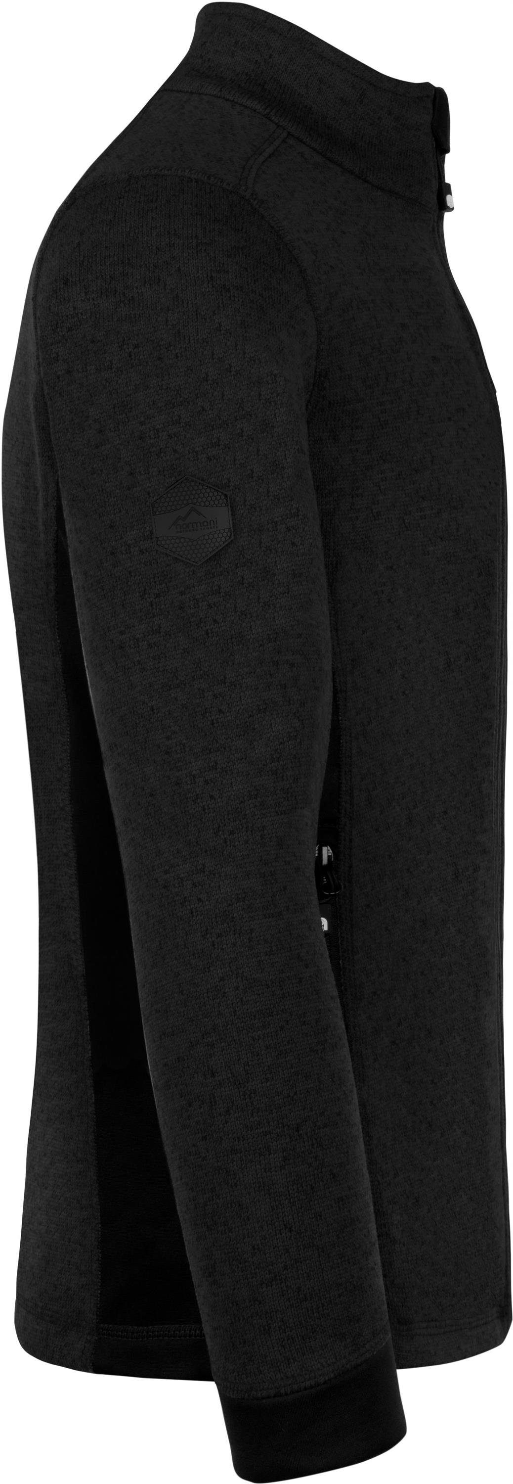 normani Fleecejacke Herren Strick-Fleecejacke Wapusk Strickjacke Cardigan mit Stehkragen und Seitentaschen Outdoor – Bild 5 von 5
