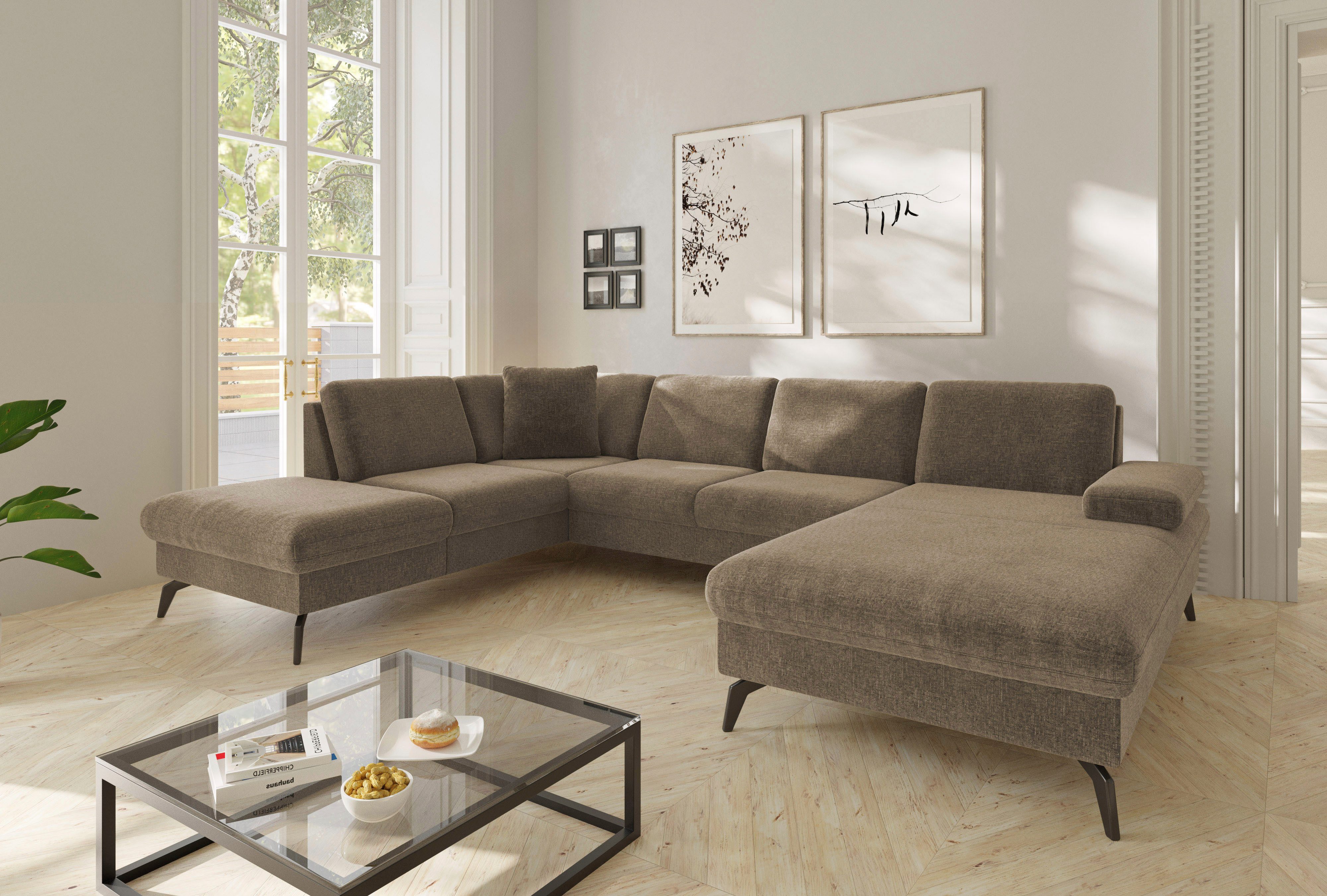 sit&more Wohnlandschaft Morris Jubi U-Form, B: 300 cm, mit Armteilfunktion & 1 Zierkissen, optional Bettfunktion