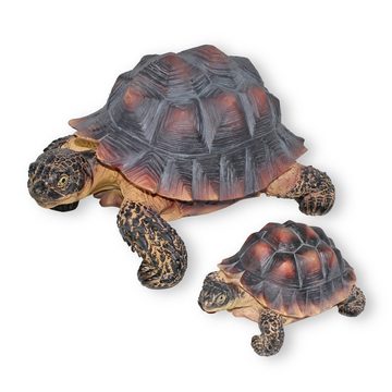 colourliving Tierfigur Schildkröten Figuren 2er Set Deko Schildkröte, Handbemalt, Wetterfest, Realistische Darstellung